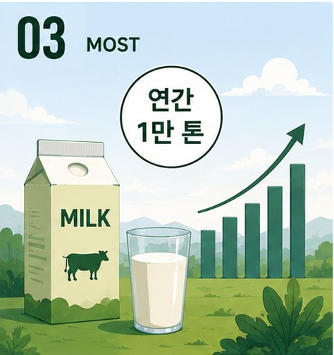 원유 팩 여러 개가 나란히 선 일러스트 — 최다